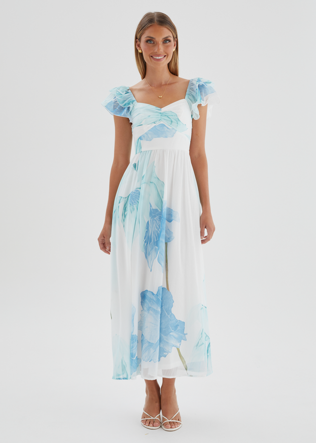 Nahla Maxi Dress - Blue Wildflower