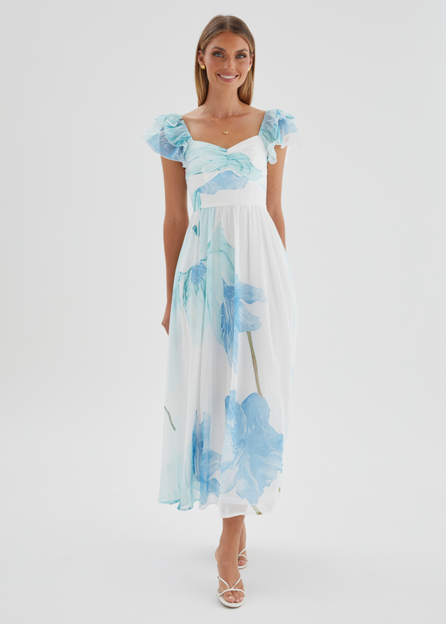 Nahla Maxi Dress - Blue Wildflower