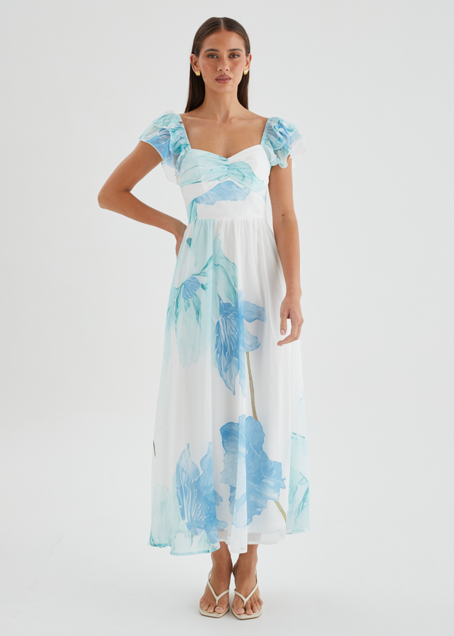 Nahla Maxi Dress - Blue Wildflower