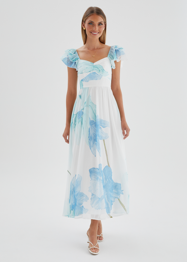 Nahla Maxi Dress - Blue Wildflower