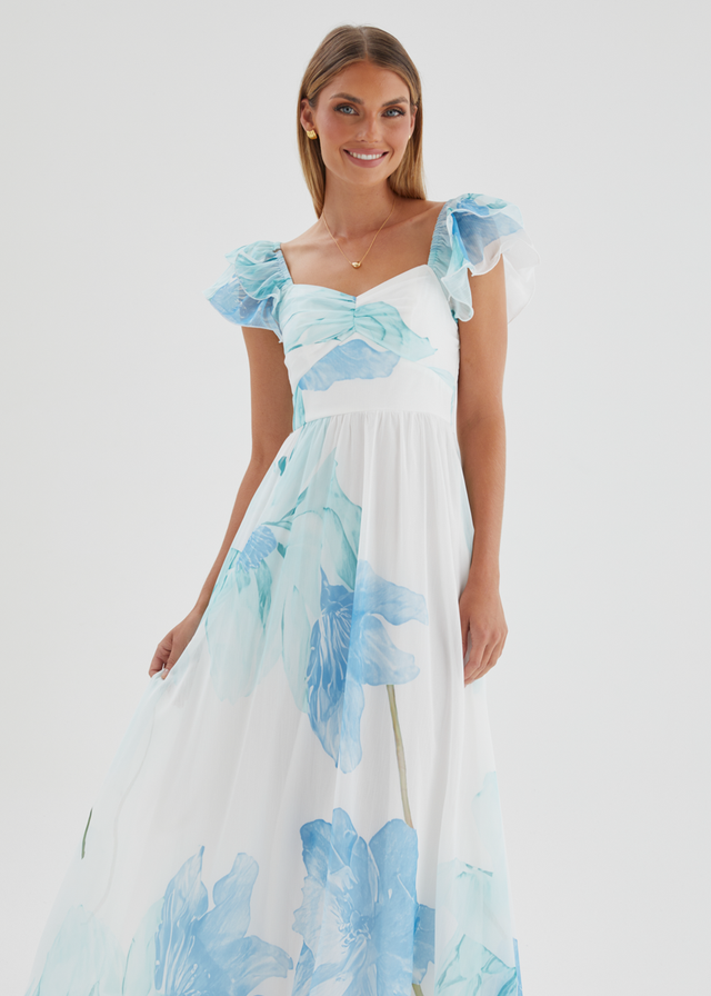 Nahla Maxi Dress - Blue Wildflower