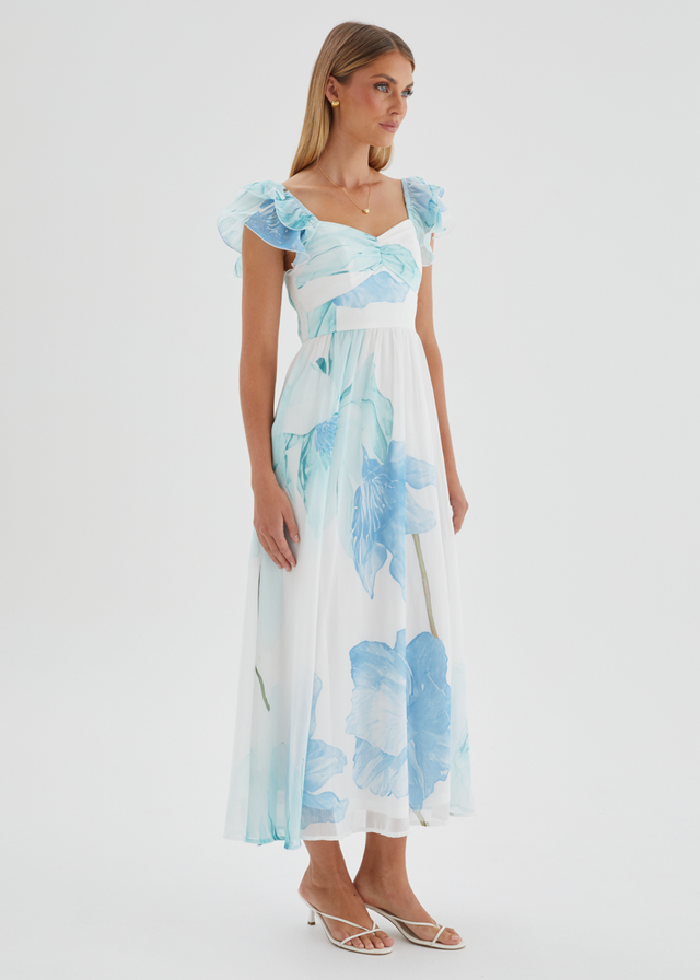 Nahla Maxi Dress - Blue Wildflower