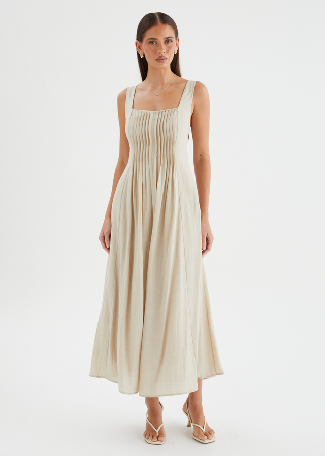 Neishia Midi Dress - Beige