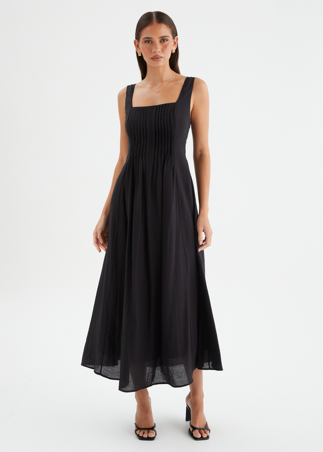 Neishia Midi Dress - Black