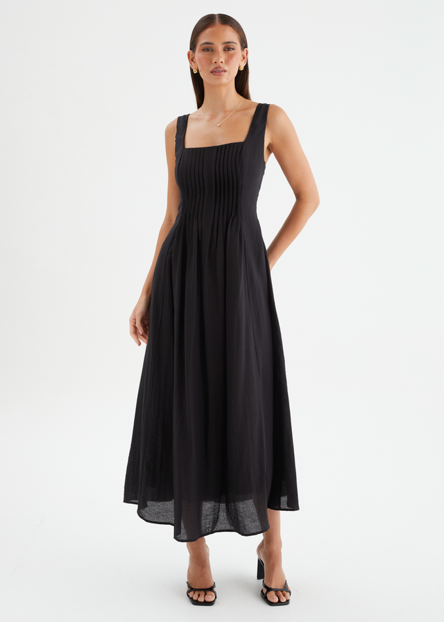 Neishia Midi Dress - Black
