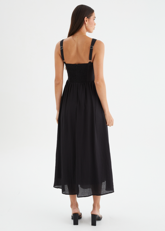 Neishia Midi Dress - Black