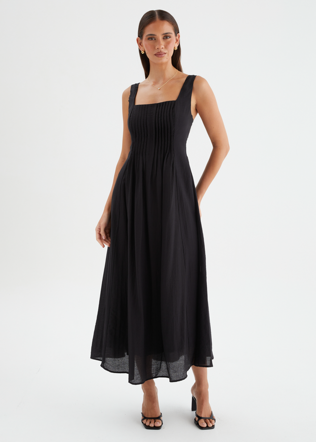 Neishia Midi Dress - Black