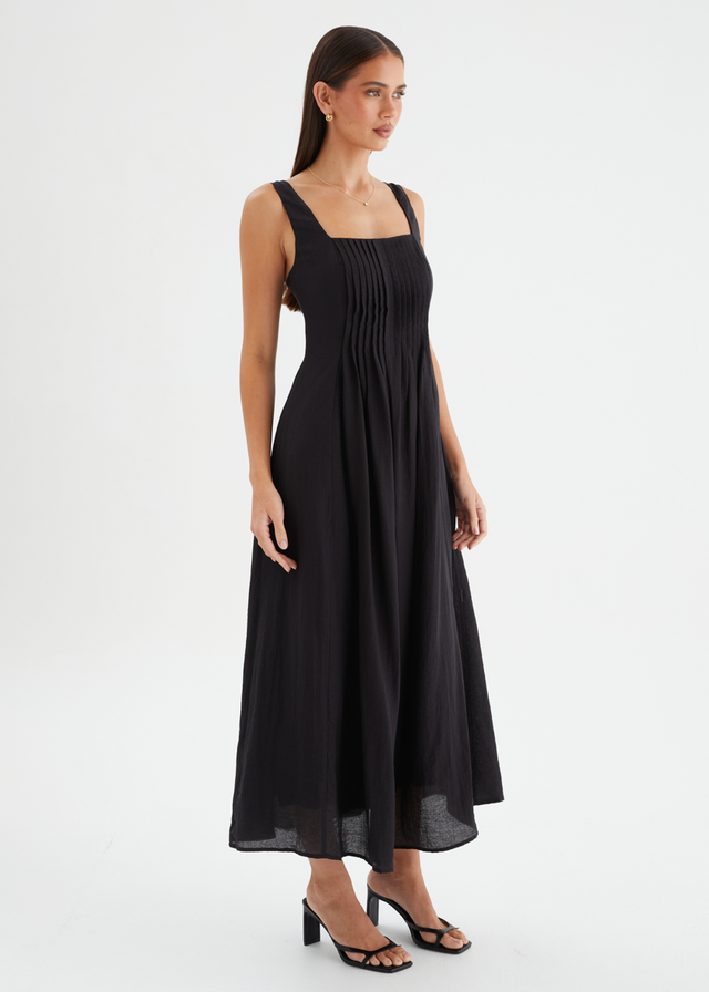 Neishia Midi Dress - Black