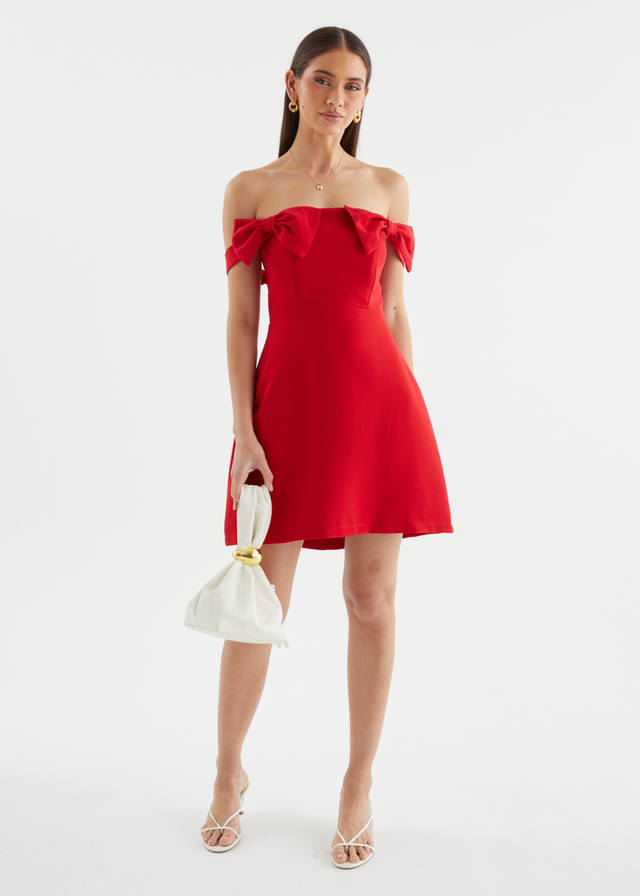 Sofi Off Shoulder Dress - Red