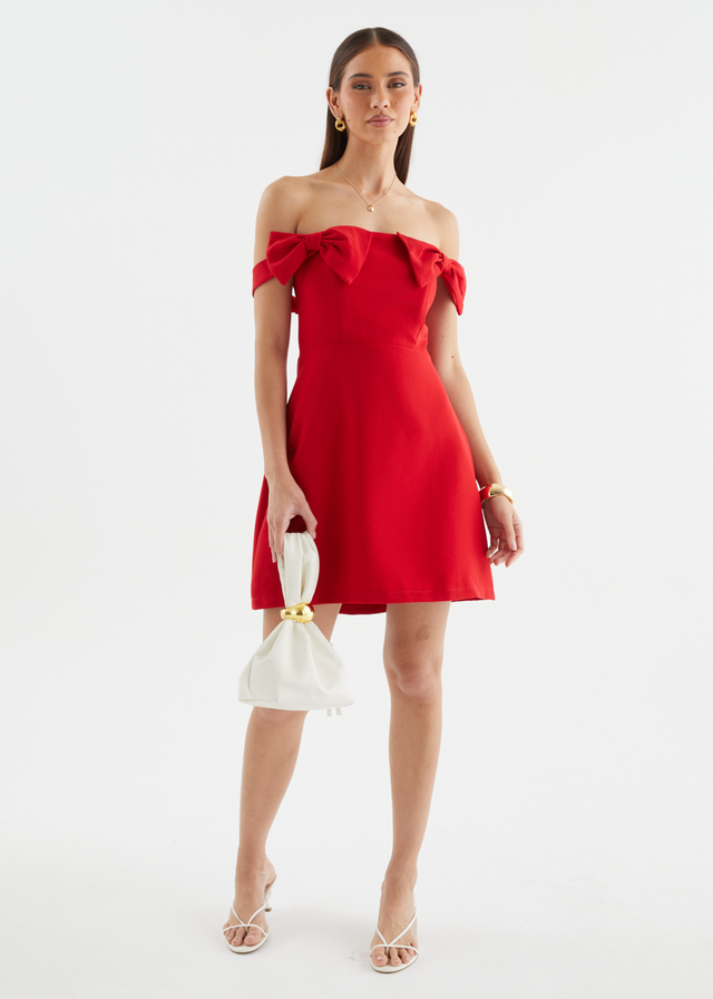 Sofi Off Shoulder Dress - Red