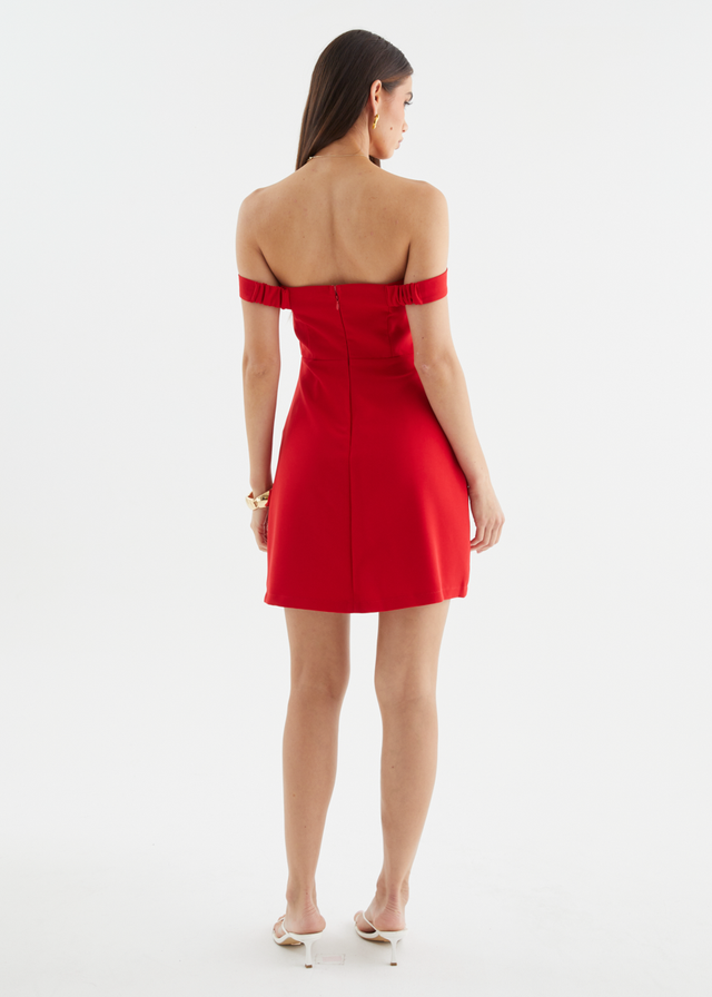 Sofi Off Shoulder Dress - Red
