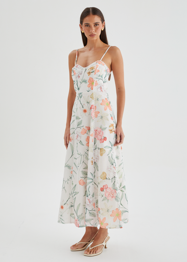 Embreigh Maxi Dress - Apricot Botanica