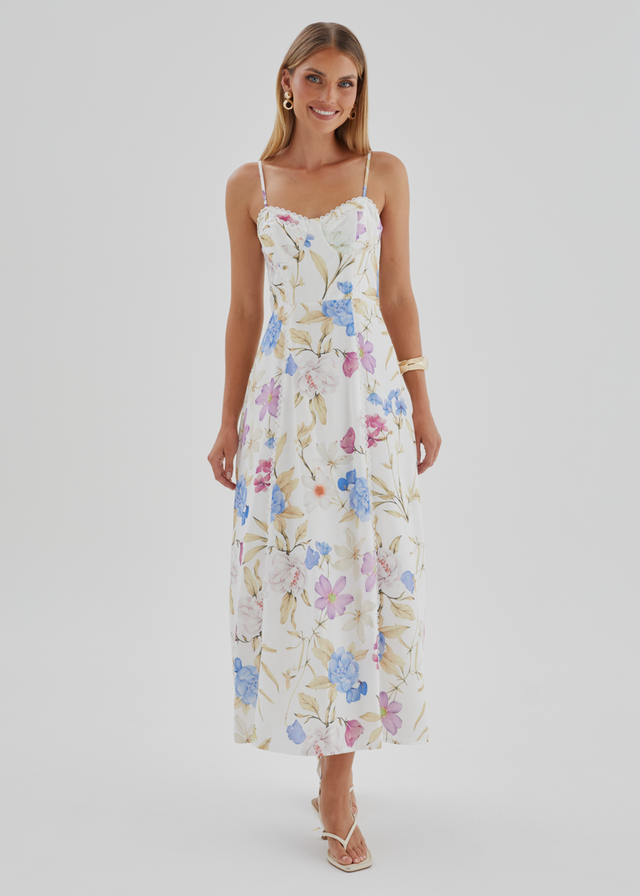 Embreigh Maxi Dress - Blue Botanica