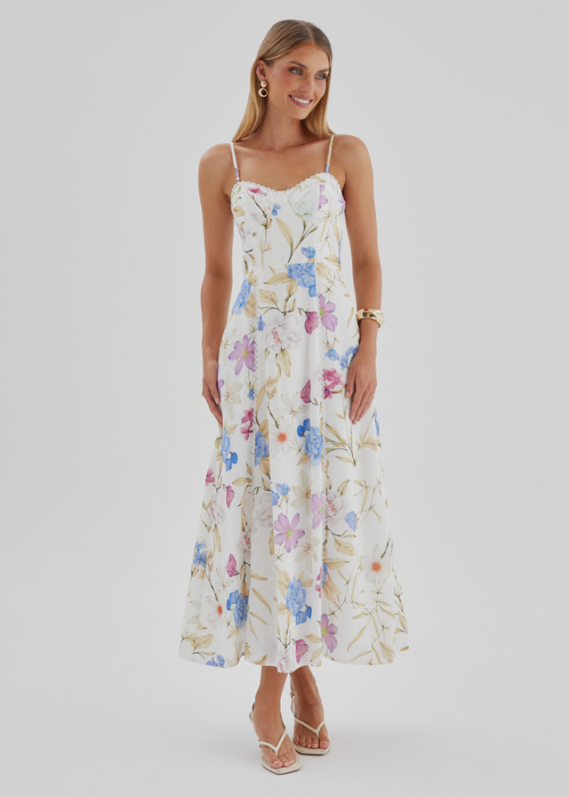 Embreigh Maxi Dress - Blue Botanica