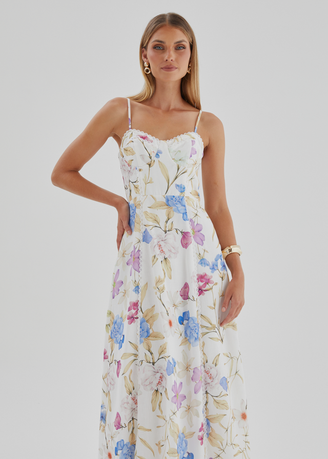Embreigh Maxi Dress - Blue Botanica