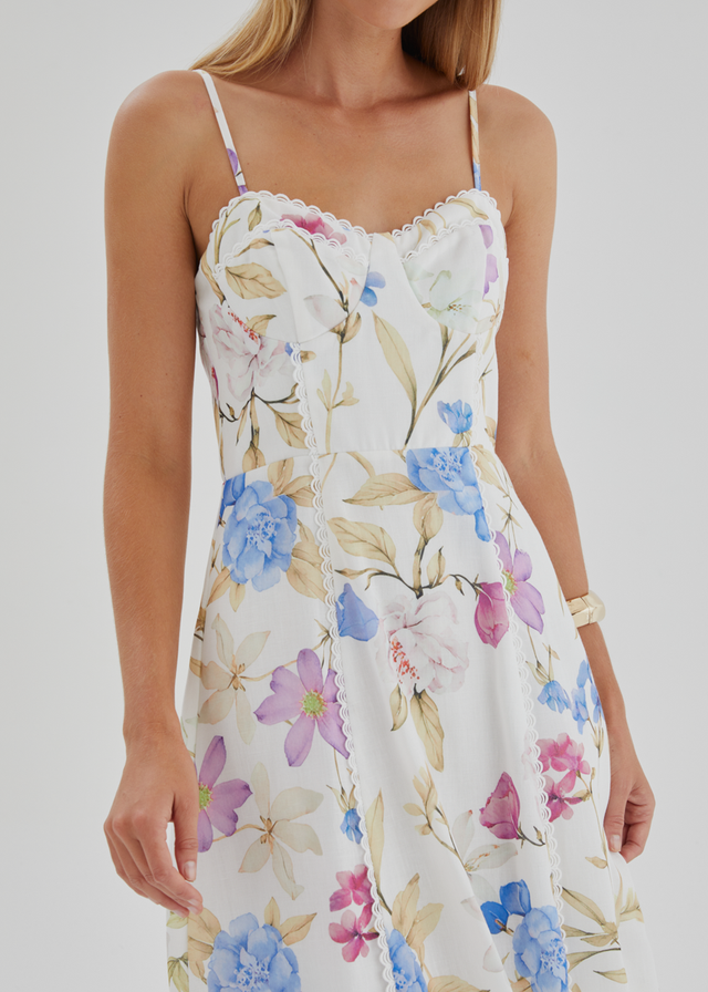 Embreigh Maxi Dress - Blue Botanica