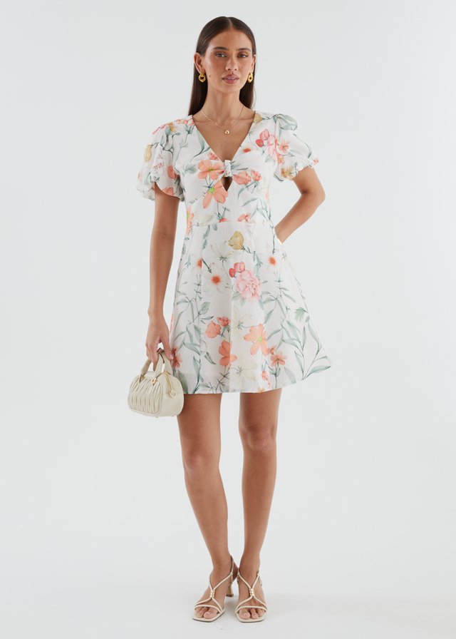 Tarnee Dress - Apricot Botanica