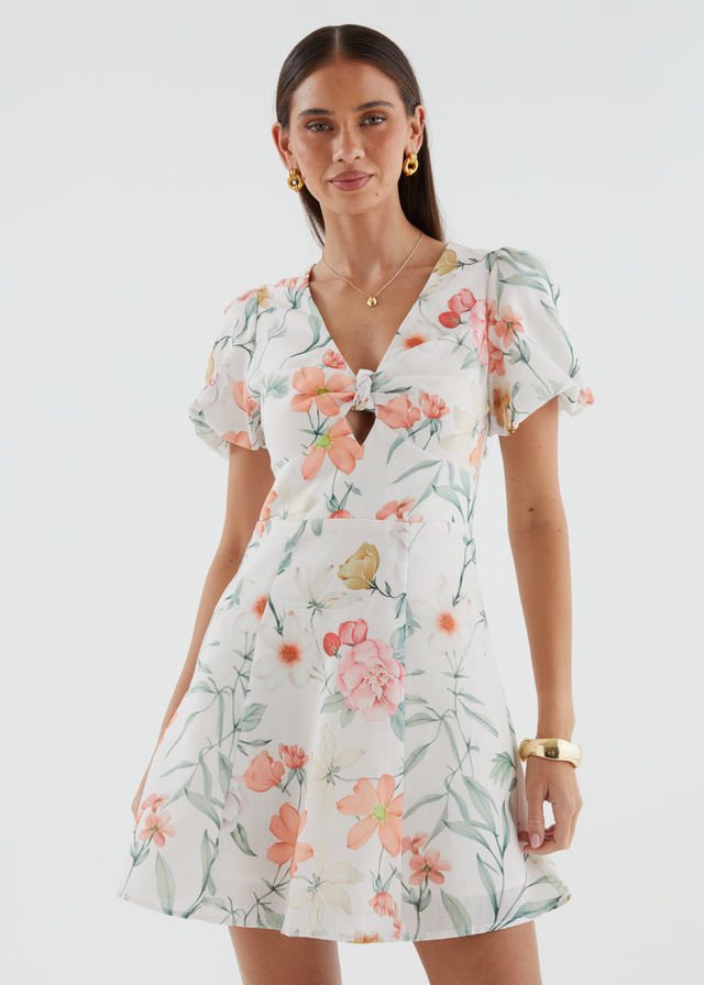Tarnee Dress - Apricot Botanica