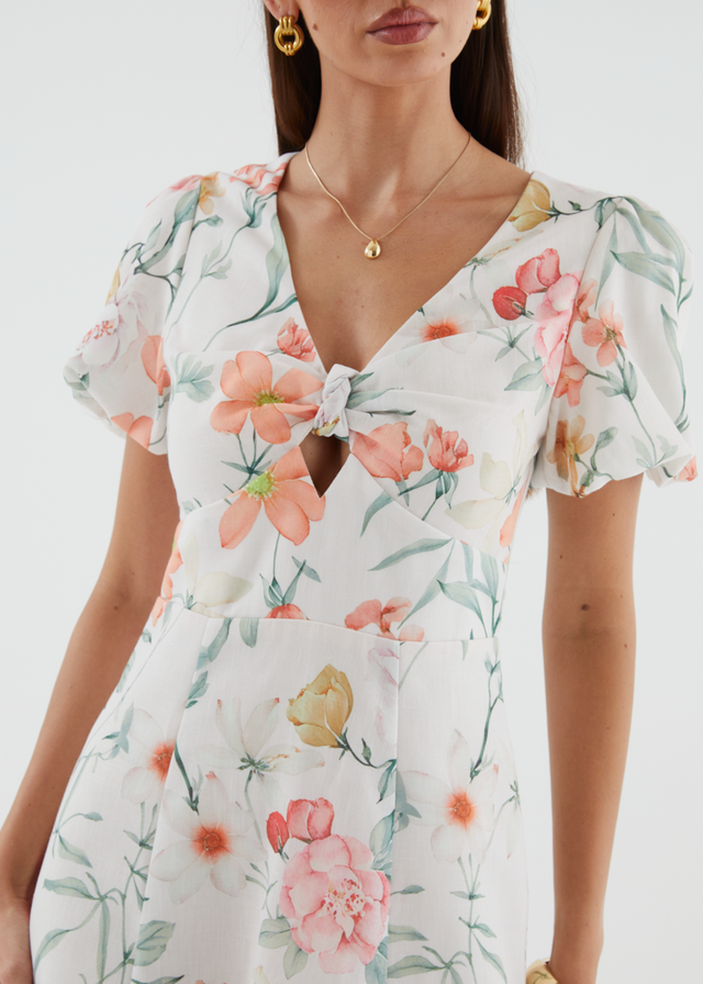Tarnee Dress - Apricot Botanica