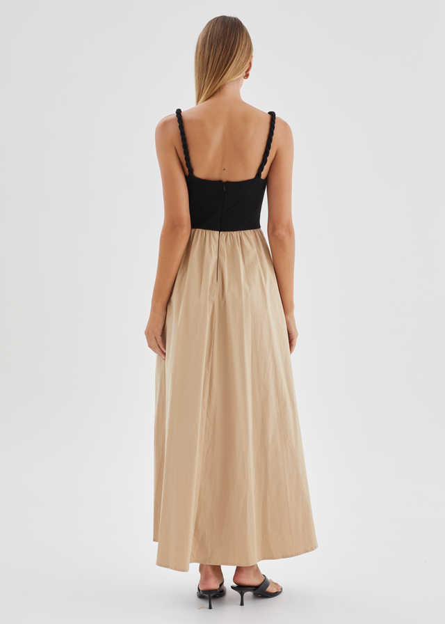 Nessina Maxi Dress - Beige Splice