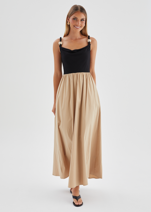 Nessina Maxi Dress - Beige Splice