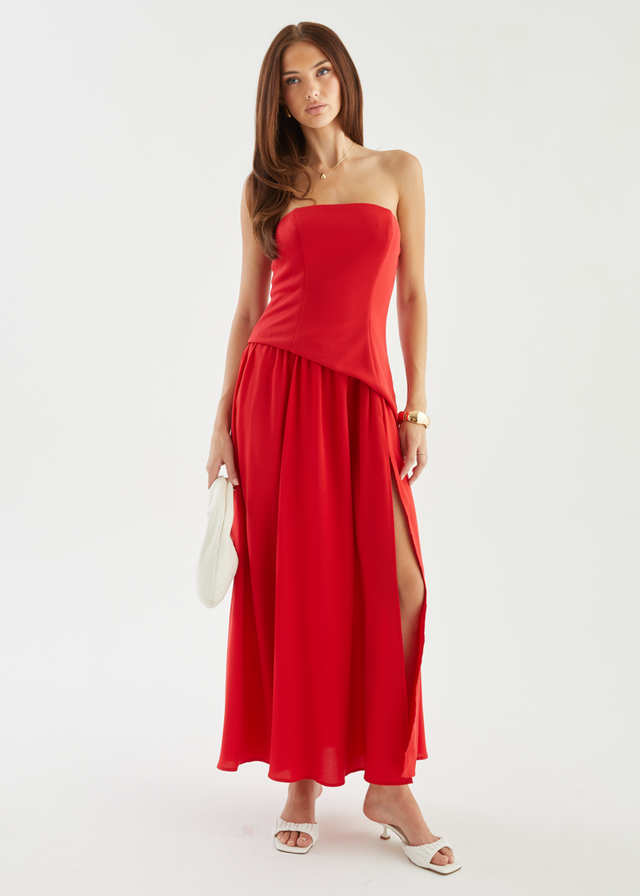 Noraah Strapless Maxi Dress - Red