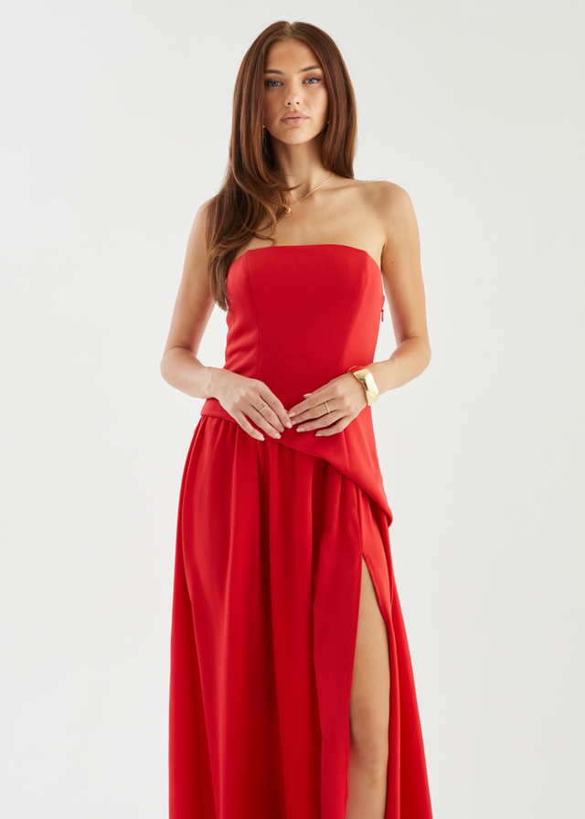 Noraah Strapless Maxi Dress - Red