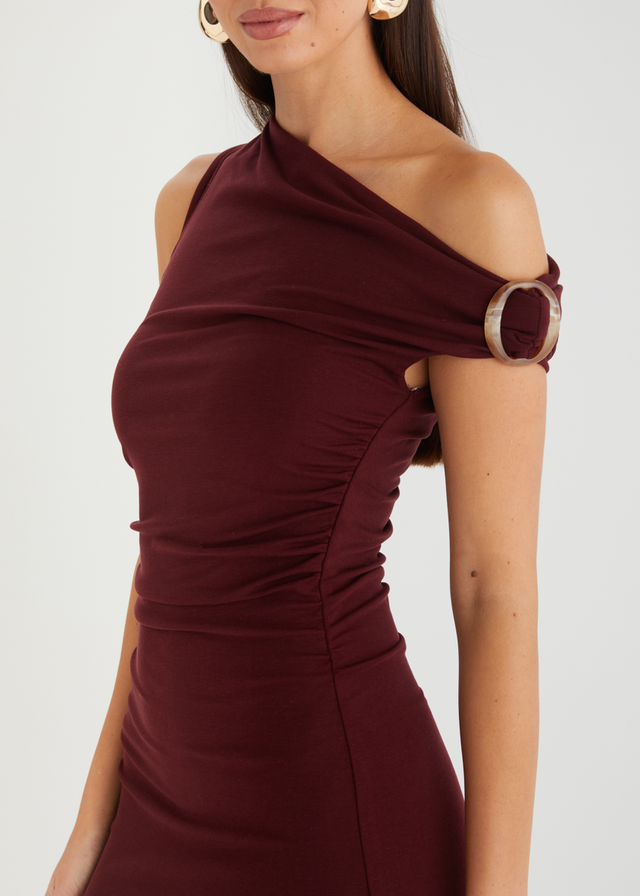 Tula Drop Shoulder Maxi Dress - Merlot