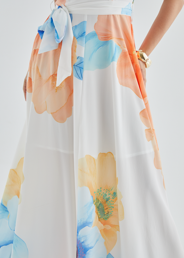 Jorgia Strapless Maxi Dress - Orange Bloom