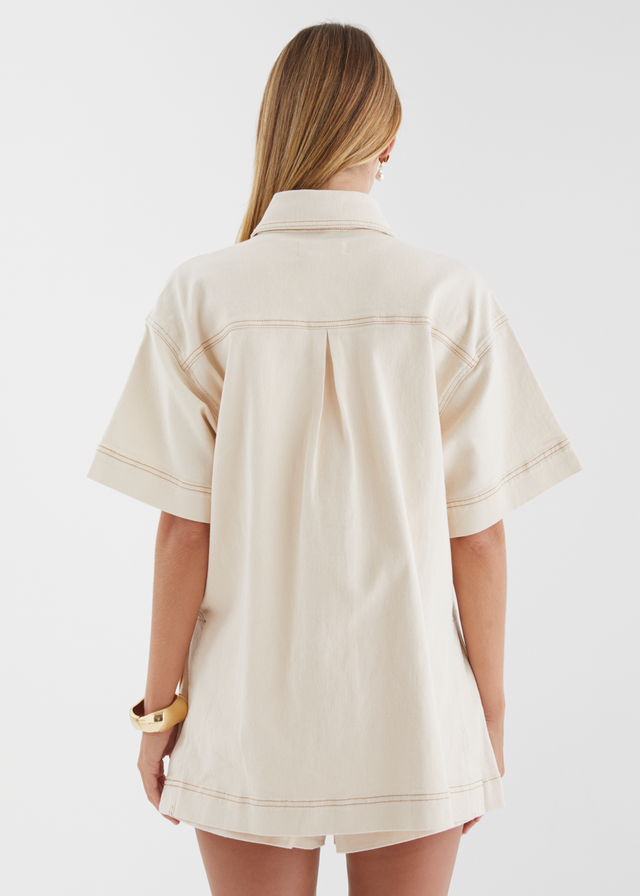 Devorah Denim Shirt - Ecru