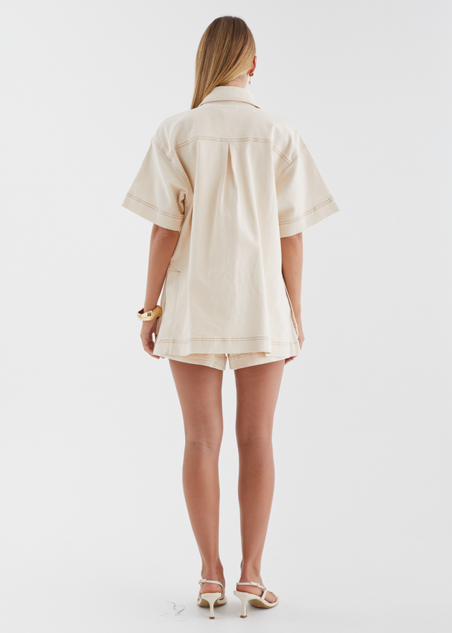 Devorah Denim Shirt - Ecru
