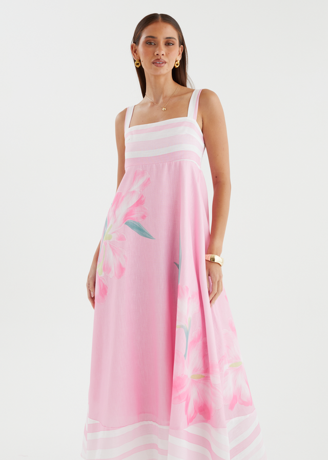Darbee Maxi Dress - Pink Flower