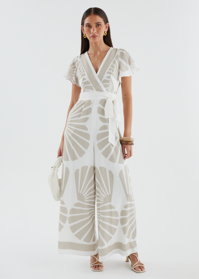 Pascha Pantsuit - Beige Leaf