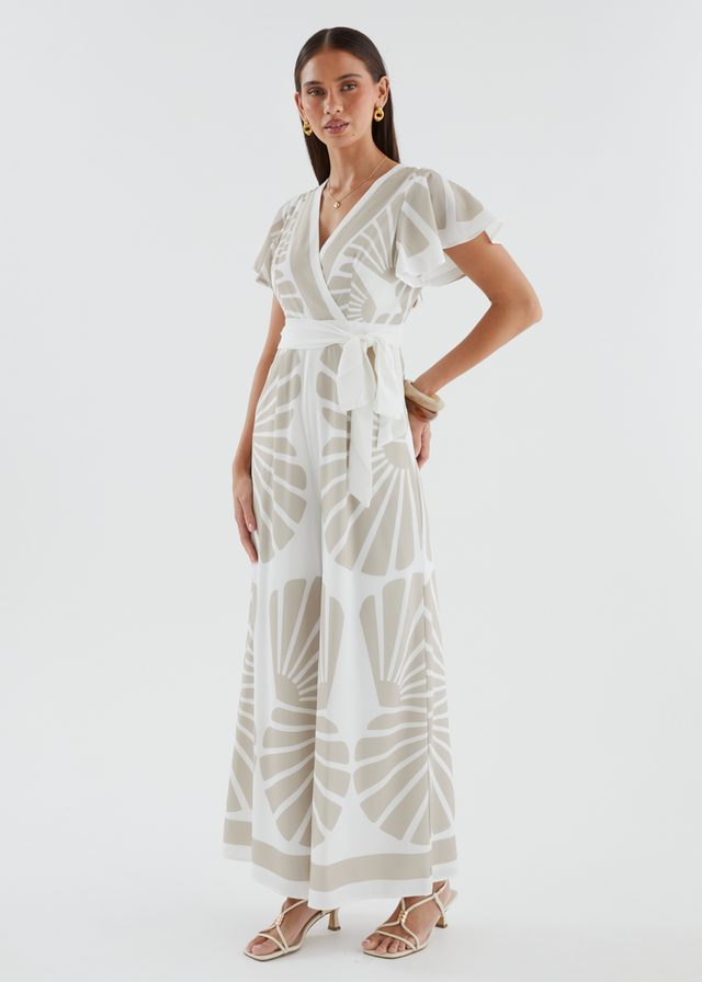 Pascha Pantsuit - Beige Leaf