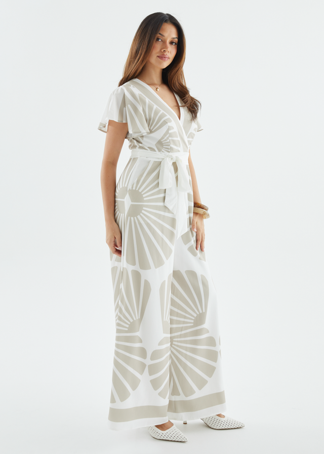 Pascha Pantsuit - Beige Leaf