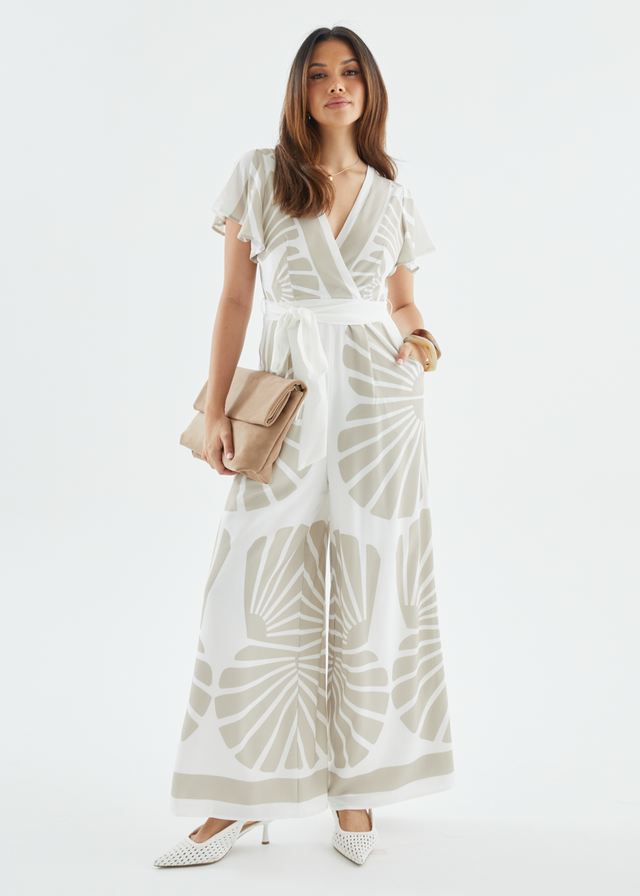 Pascha Pantsuit - Beige Leaf