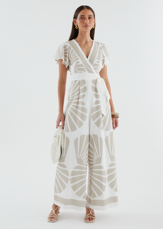 Pascha Pantsuit - Beige Leaf