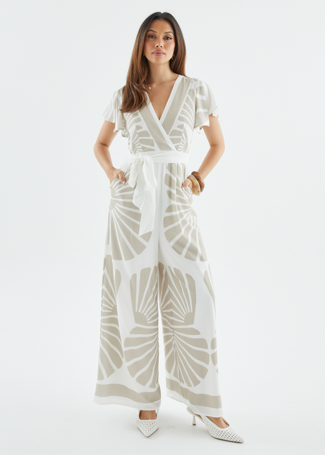 Pascha Pantsuit - Beige Leaf