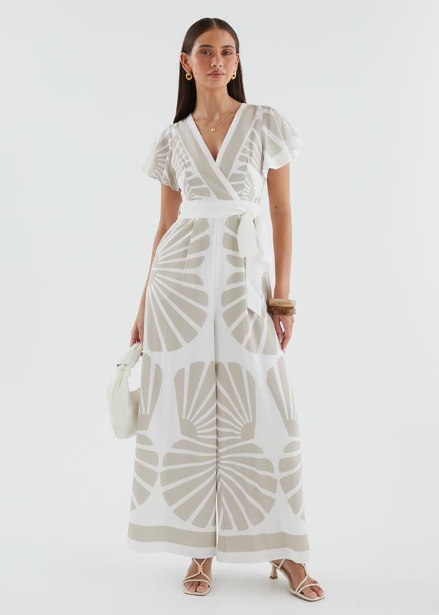 Pascha Pantsuit - Beige Leaf