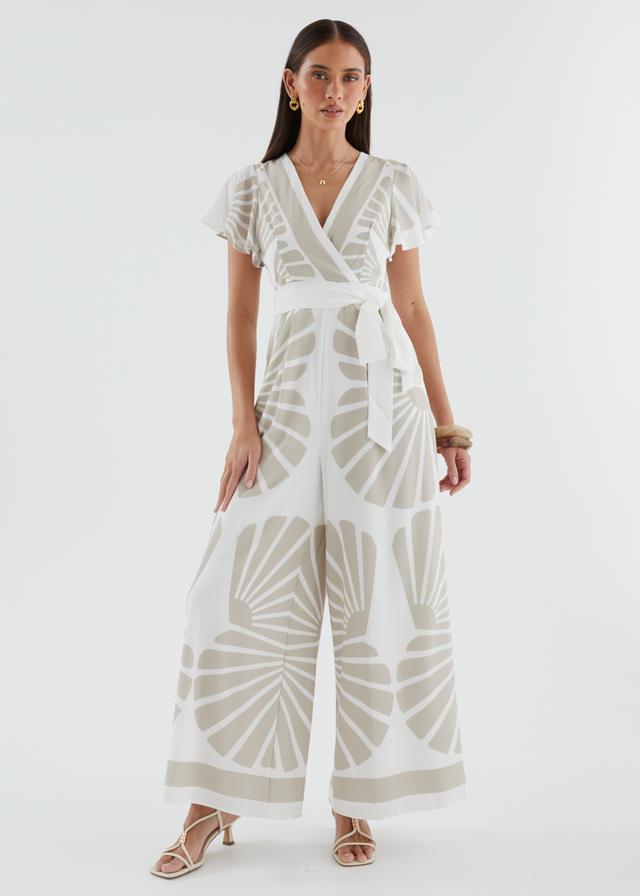 Pascha Pantsuit - Beige Leaf