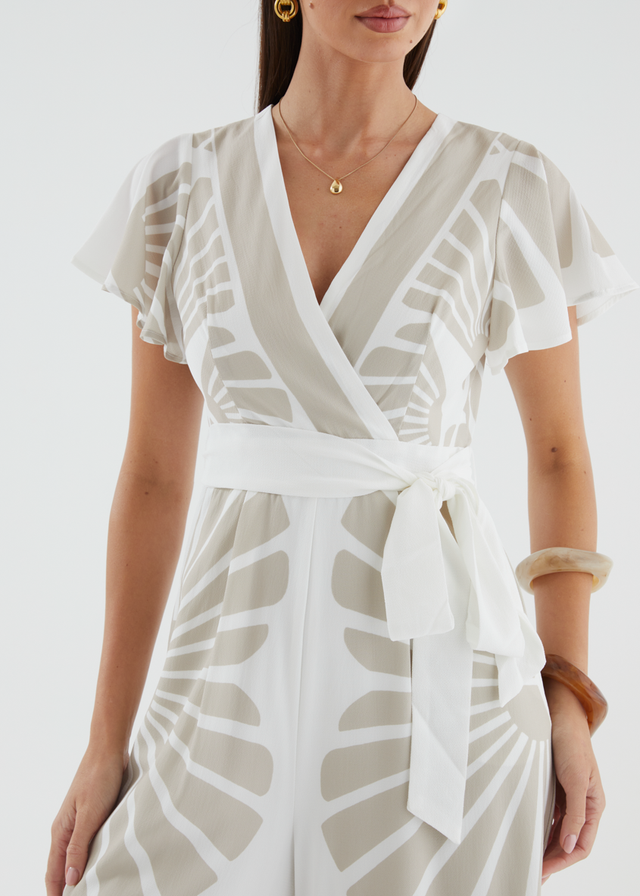 Pascha Pantsuit - Beige Leaf