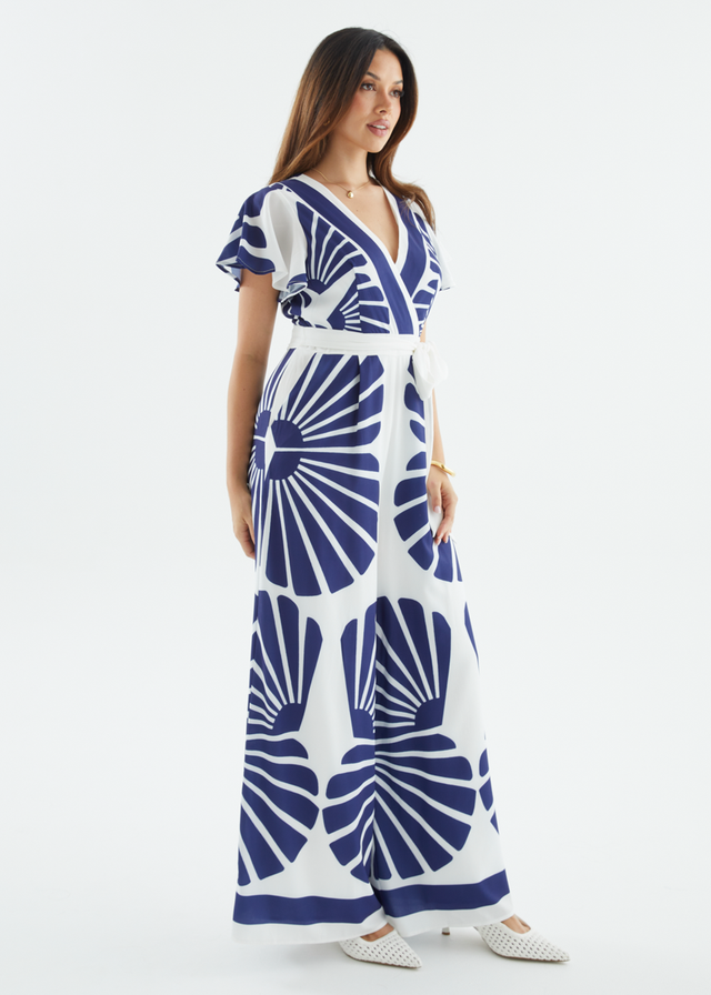 Pascha Pantsuit - Navy Leaf