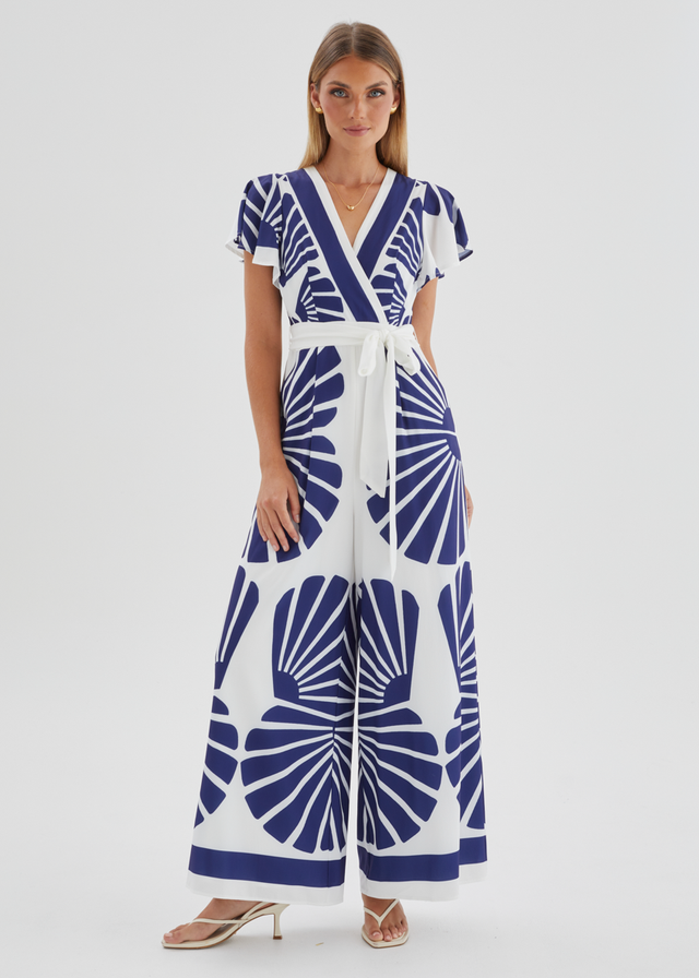 Pascha Pantsuit - Navy Leaf