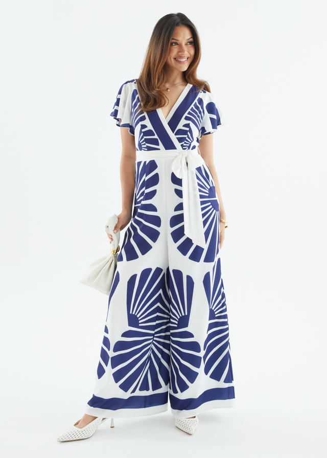 Pascha Pantsuit - Navy Leaf