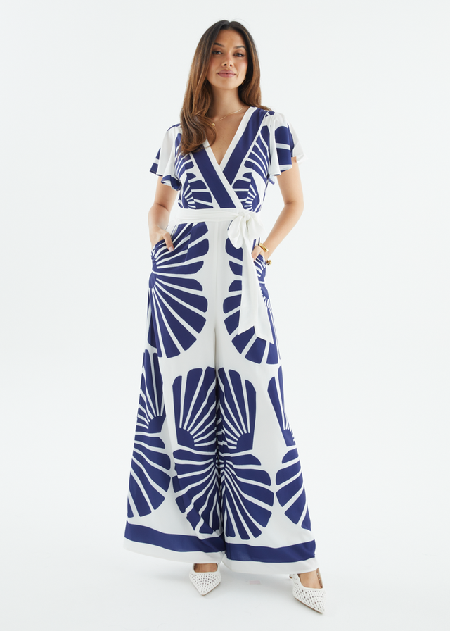 Pascha Pantsuit - Navy Leaf