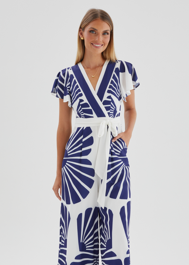 Pascha Pantsuit - Navy Leaf