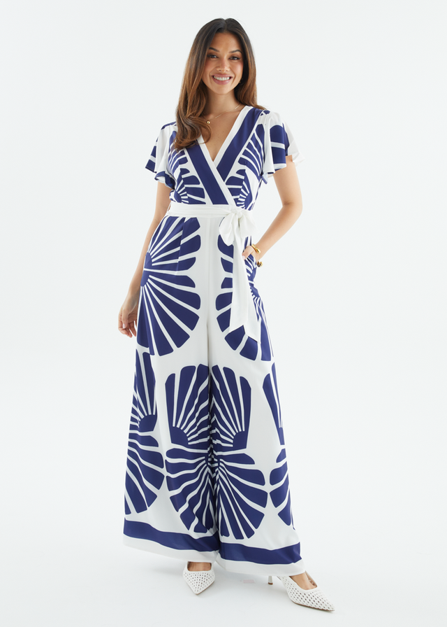 Pascha Pantsuit - Navy Leaf