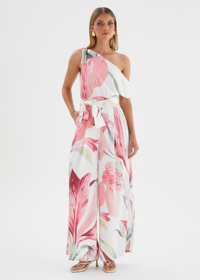 Ara Drop Shoulder Pantsuit - Pink Oasis