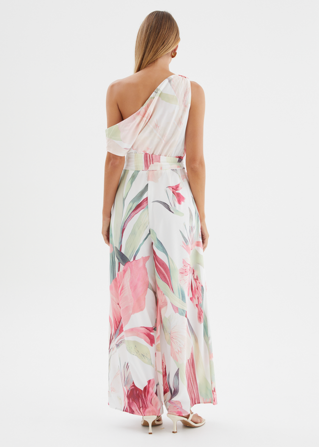 Ara Drop Shoulder Pantsuit - Pink Oasis