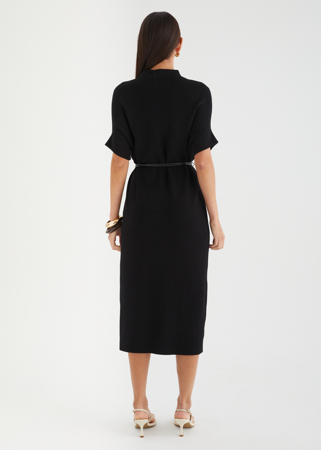Jamarni Knit Midi Dress - Black